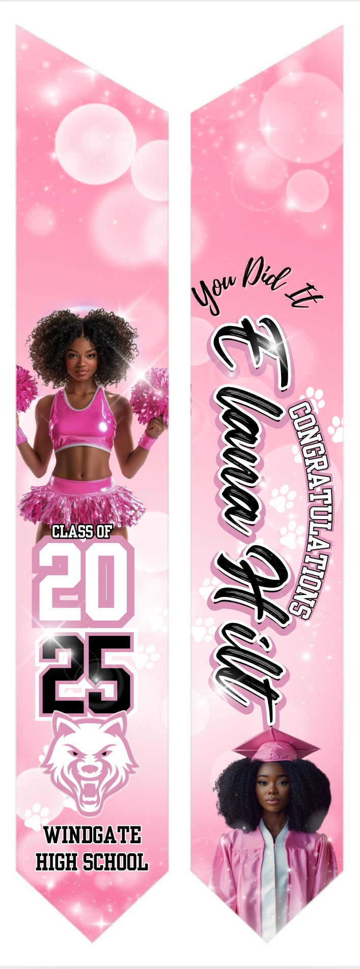 Premium Custom Sublimation Graduation Stoles | Full Coverage + Photos Included
