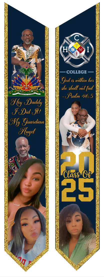 Premium Custom Sublimation Graduation Stoles | Full Coverage + Photos Included