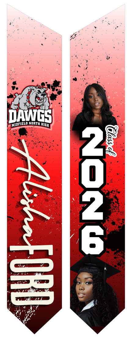 Premium Custom Sublimation Graduation Stoles | Full Coverage + Photos Included